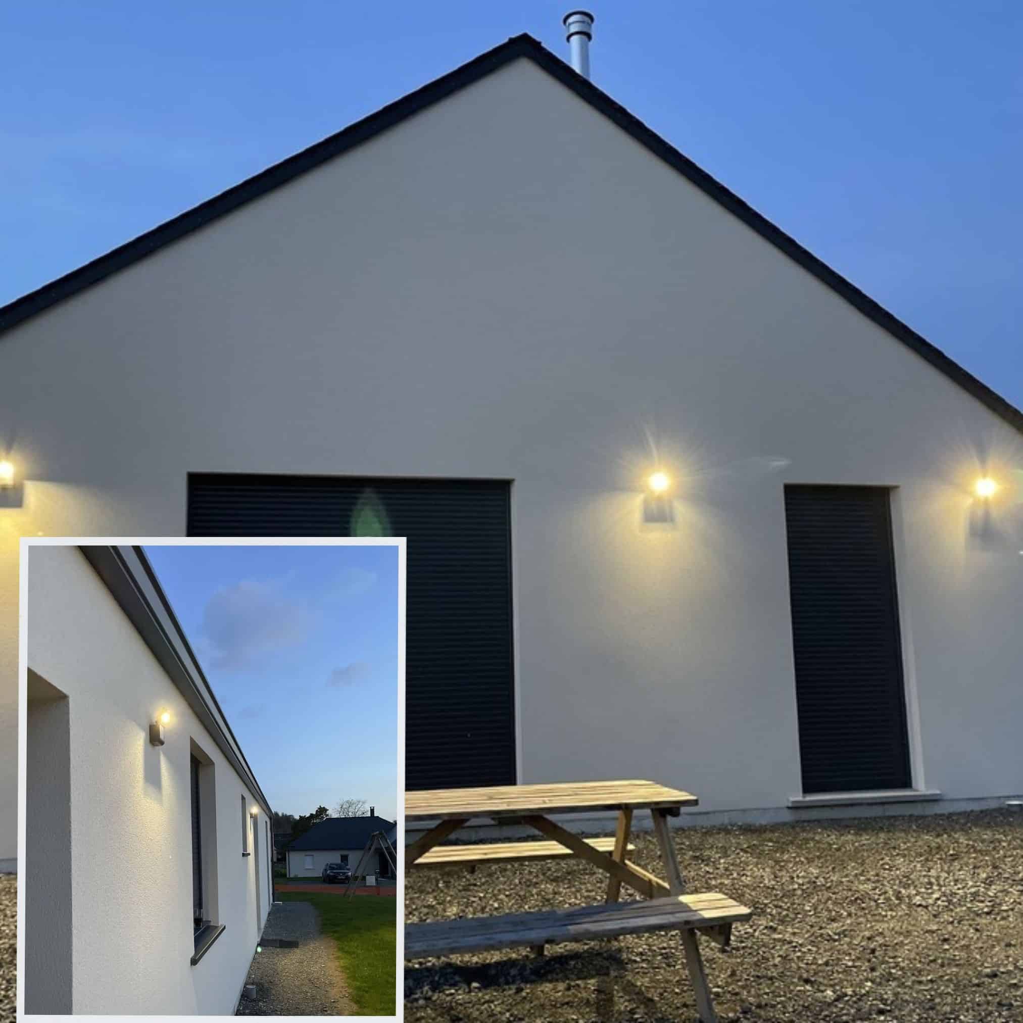 Installation d'éclairage extérieur par Le Breton Bâtiment