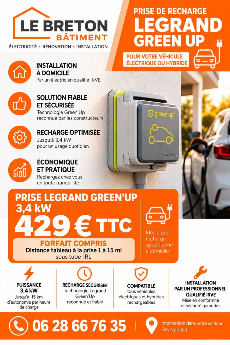 Installation de prise de recharge à Caen offre promotionnelle